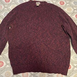 L.L. Bean Maroon 100% cotton sweater size Large